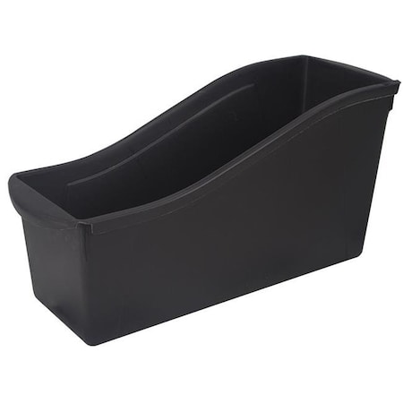 Storex Storex Industries STX70109E06C-6 Large Book Bin with Front Pockets; Black - 6 Each STX70109E06C-6